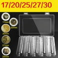thumbnail image 3 of Lefu 100Pcs 17/20/25/27/30/mm Coin Storage Cases Holder Clear Plastic Round Box, 3 of 9
