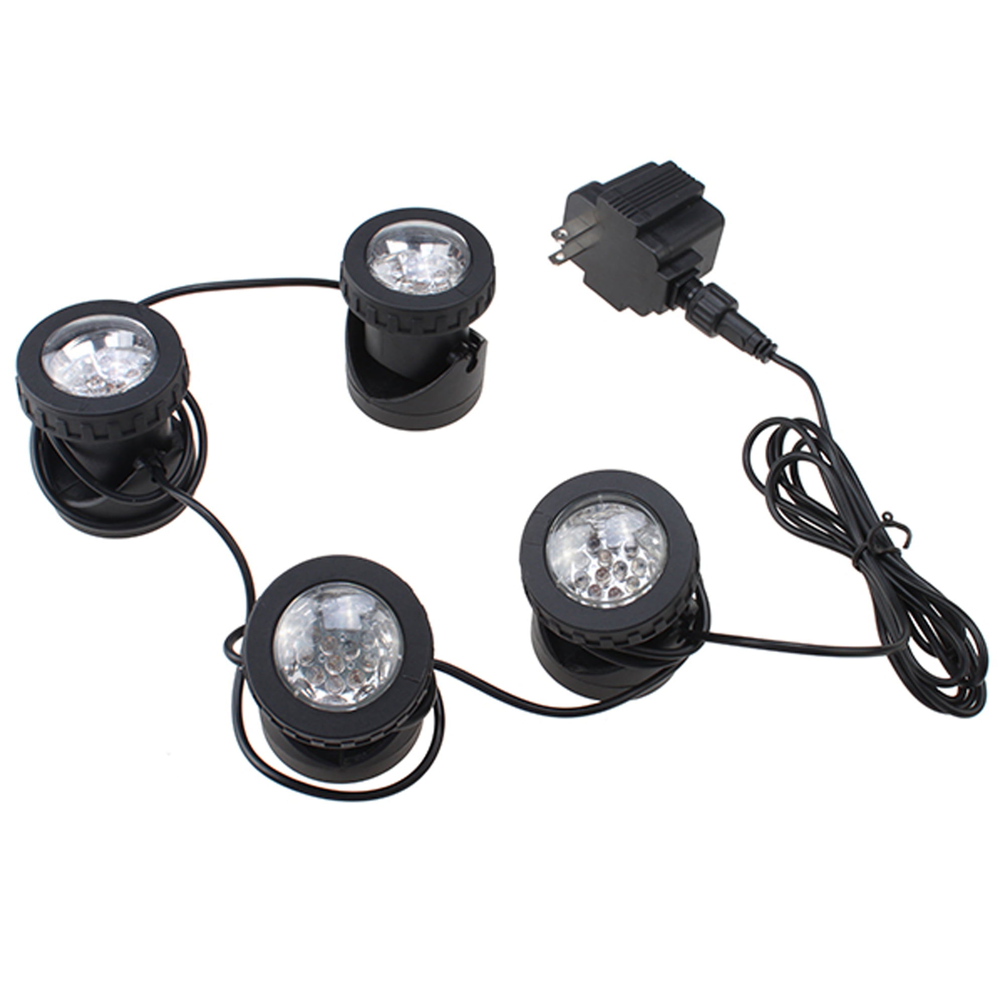 SUBMERSIBLE 4 LED POND LIGHT SET FOR UNDERWATER FOUNTAIN FISH POND WATER GARDEN 
