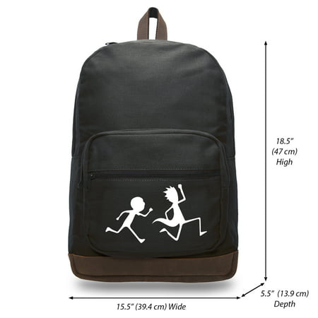 Morty After Rick Canvas Teardrop Backpack with Leather Bottom