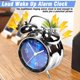 thumbnail image 4 of Super Loud Alarm Clock for Heavy Sleepers Adults,Twin Bell Retro 4 Inch Silent Non-Ticking Quartz with Backlight, Metal dial, Alarm Clocks for Bedrooms Bedside (Blue), 4 of 5