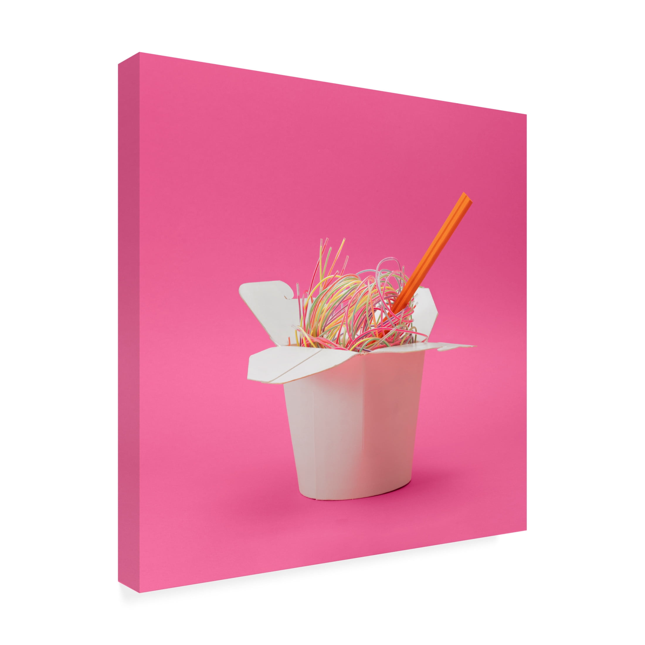 Canvas Wall Art - Julia Ramiro 'Scobidou Noodles' Wall Art for Living Room, Bedroom, or Office Décor by Trademark Fine Art - 18 x 18 Inches
