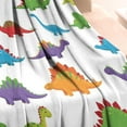 thumbnail image 3 of White Dinosaurs Colorful Species Pattern Blanket,Comfortable Soft Lamb Wool Throw Blanket,All Season,Warm Lightweight Blankets for Sofa Bed Couch Living Room Chair,30"x40", 3 of 4