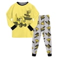 thumbnail image 3 of Gubotare Boys Pajamas 100% Cotton Toddler Clothes Set Planet Dinosaur Long Sleeve Sleepwear 2 Piece Kids Pjs Size 3-10 Years (Yellow, 4-5 Years), 3 of 9