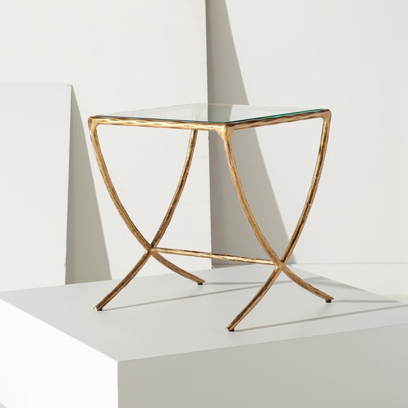 SAFAVIEH Debbie Accent SFV9523A End Table, Brass