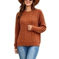 thumbnail image 3 of Zxlsdmn Sweater for Women Trendy Cable Knit Pullover Sweaters Casual Long Sleeve Drop Shoulder Solid Color Sweater Comfy Fall Winter Holiday Going Out Clothes XL, 3 of 9