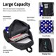 thumbnail image 4 of Disketp Navy And White Polka Dot Mochila Estampada de Gran Capacidad con Lonchera y Estuche, Set de 3 Piezas para Estudiantes, 4 of 7