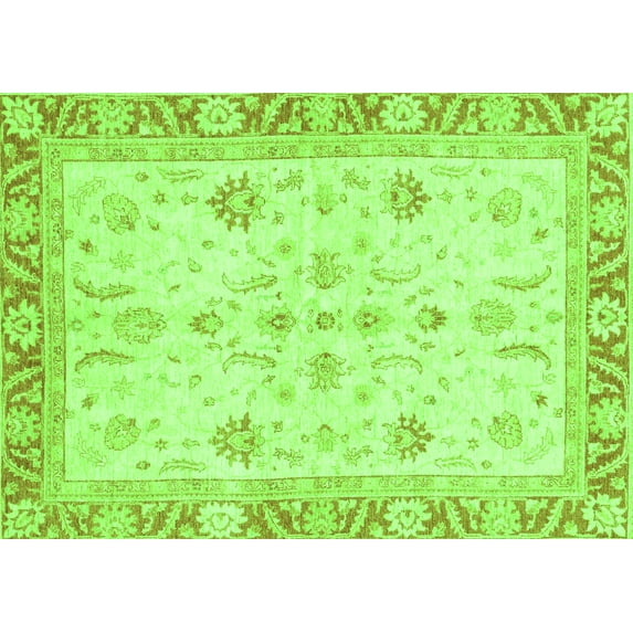 Ahgly Company Indoor Rectangle Oriental Green Modern Area Rugs, 2' x 4'