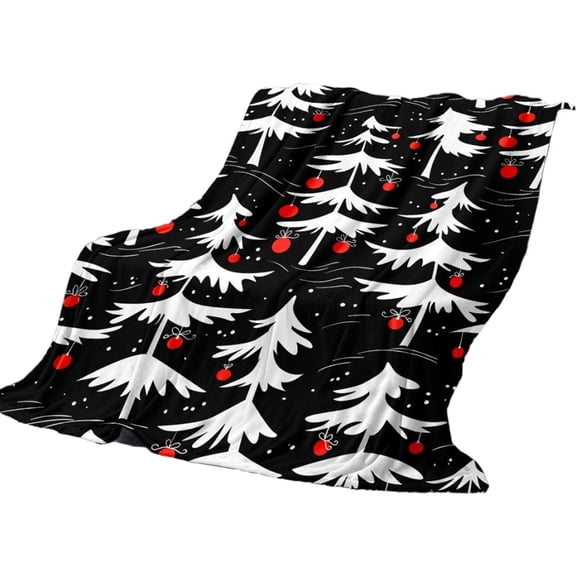Noothes Cozy Christmas Fleece Throw Blanket, Soft Plush Holiday Print Blanket for Couch and Bed, Machine Washable All-Season Indoor Outdoor Blanket