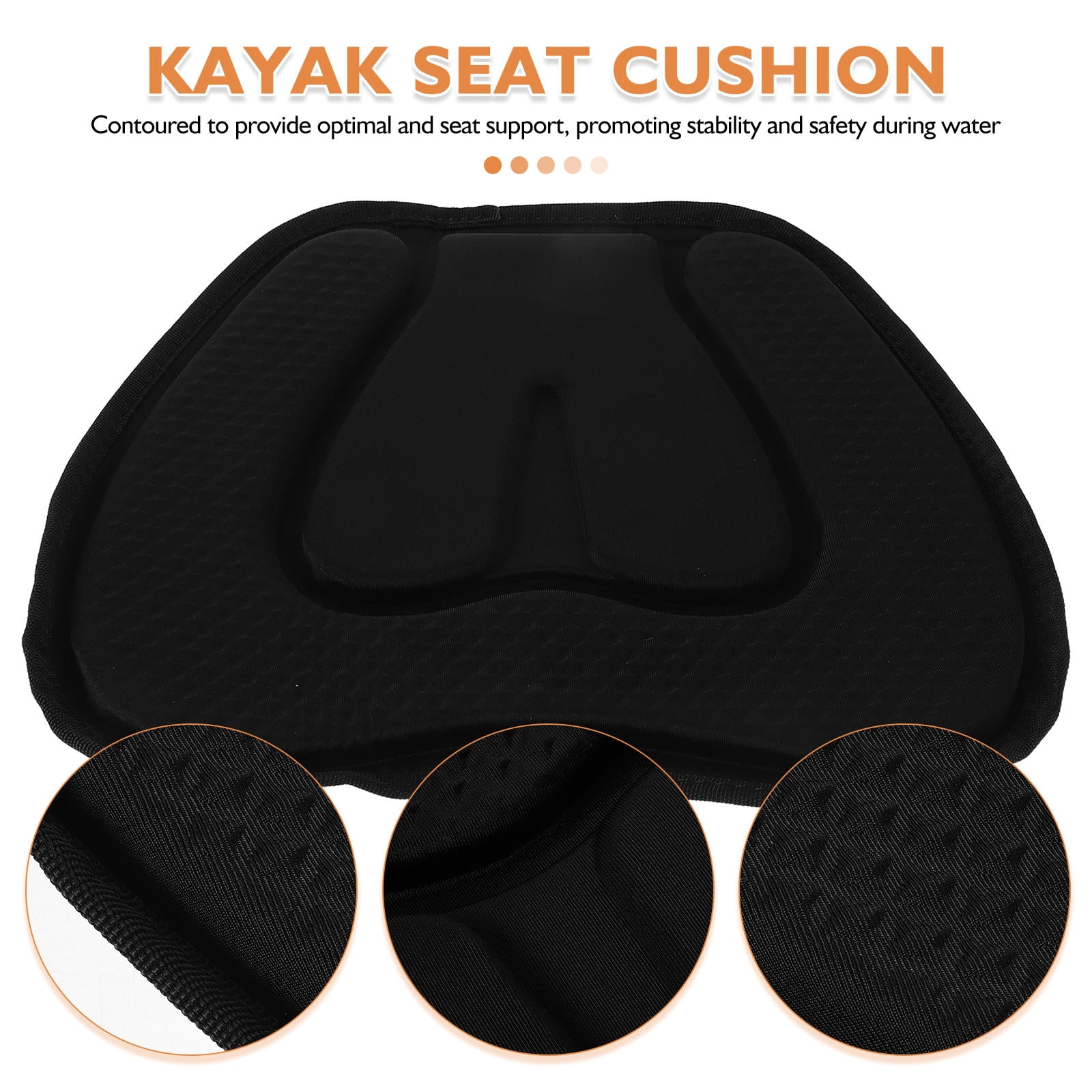 ETHZZLE Universal Black Kayak Seat Cushion for Boating, Canoeing, and Outdoor Water Sports Comfort