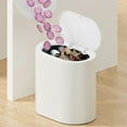 thumbnail image 5 of Bathroom Small Trash Can with Lid,White Toilet Push-open Lid Plastic Trash Can,10L / 2.7 Gallon Slim Garbage Bin Waste Basket for Bedroom,Bathroom,Office,Kitchen, 5 of 7