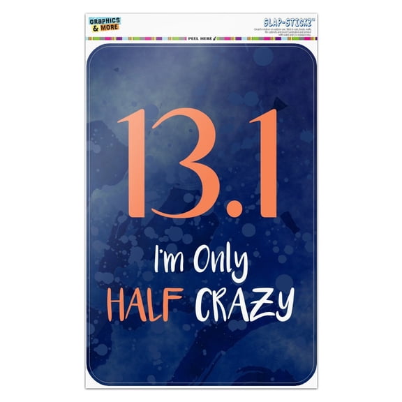 13.1 Half Marathon Half Crazy Running Runner Home Business Office Sign