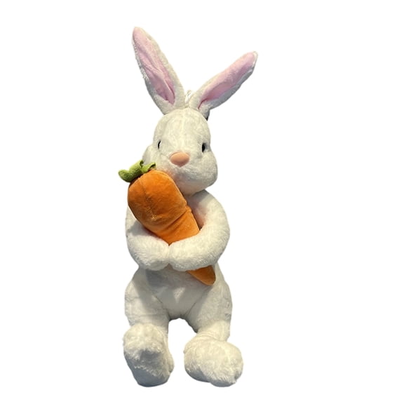 Kiewfjdk Easter Bunny Plush Toys, 16" Cute Easter Stuffed Animals with Carrot, Soft Cuddly Stuffed Plush Dolls in Spring C, Perfect Easter Basket Stuffers, Easter Decor Gifts for Kids Adults