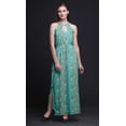 thumbnail image 2 of Bimba Floral Ladies Crew Neck Waist String Print Maxi Dress with Side Slits Summer Wear-XX-Large, 2 of 6