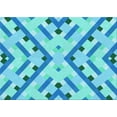 thumbnail image 1 of Ahgly Company Machine Washable Indoor Rectangle Transitional Dark Turquoise Green Area Rugs, 7' x 10', 1 of 7