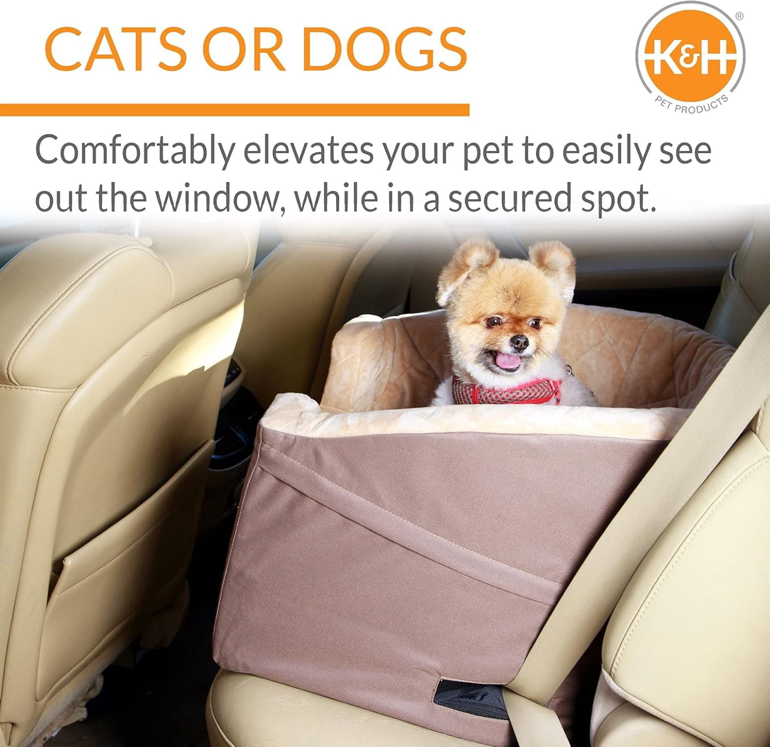 K&H Pet Products Bucket Booster Dog Car Seat - Small - Tan