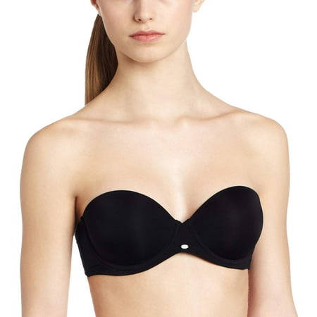 

CALVIN KLEIN Black Naked Glamour Strapless Push Up Bra US 32D UK 32D NWOT