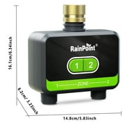 RainPoint Smart Bluetooth Hose Timer 2 Outlet Sprinkler Timer App Control,HTV201B Water Timer Only (Not Hub)