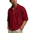 thumbnail image 2 of HAJWOH Mens Polo Shirts Short Sleeve Slim Fit Golf Shirt with Pocket Casual Collared Shirt Textured Knit Tops Workout Shirts, 2 of 5