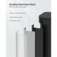 thumbnail image 4 of SONGMICS Kitchen Trash Can, 5.2-Gallon (20L) Garbage Can with Lid, Stainless Steel, Soft Close and Stays Open, Inner Bucket, Wide Non-Slip Pedal, Ink Black, 4 of 6