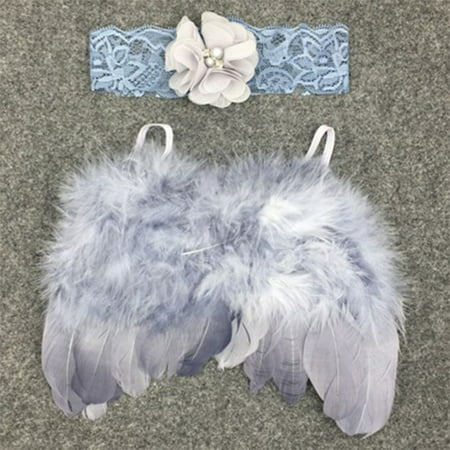 2019 Hot Sale Baby Newborn Angle Feather Wing And Flower Headband Photograph Prop Suit Infant Clothes