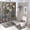 style-832, variant on 4 Piece Bathroom Rug Set with Shower Curtain with Non-Slip Rugs Toilet Lid Cover And Bath Mat Roses Vintage Botanical Bath Curtain Vintage Rose Lavender Flower Elegant Shabby Euro Oil Painting