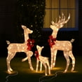 thumbnail image 2 of Zimtown 4FT Christmas Reindeer Set Lighted Outdoor Yard Decoration LED Lights - Gold, 2 of 6