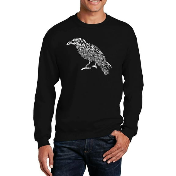 LA Pop Art Men's Word Art Crewneck Sweatshirt - Edgar Allen Poe's The Raven