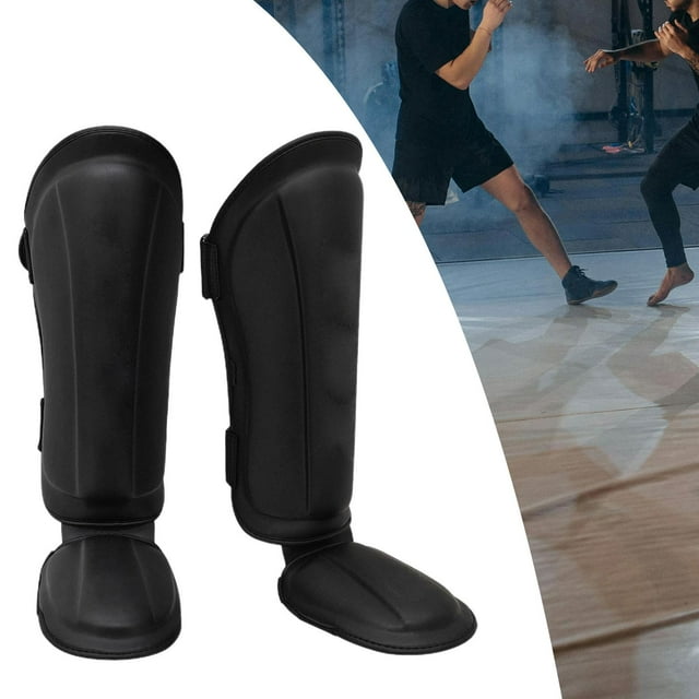 Espinilleras Muay Thai DYNWAVEMX Protección Del Empeine de La Pierna Negro XL 42cmx20cm