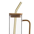thumbnail image 6 of Square Mug,Glass Mug Square 400ml Drinking Glass Cups,Cup with Lids and Straws Handle,Drinking Glass Bottle Transparent Drinkware,Heat Resistant clear Teacup Reusable,Juice Beverage E, 6 of 8