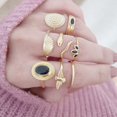thumbnail image 4 of Cold Wind Geometric Gold-plated European And American Ring Set, 4 of 9