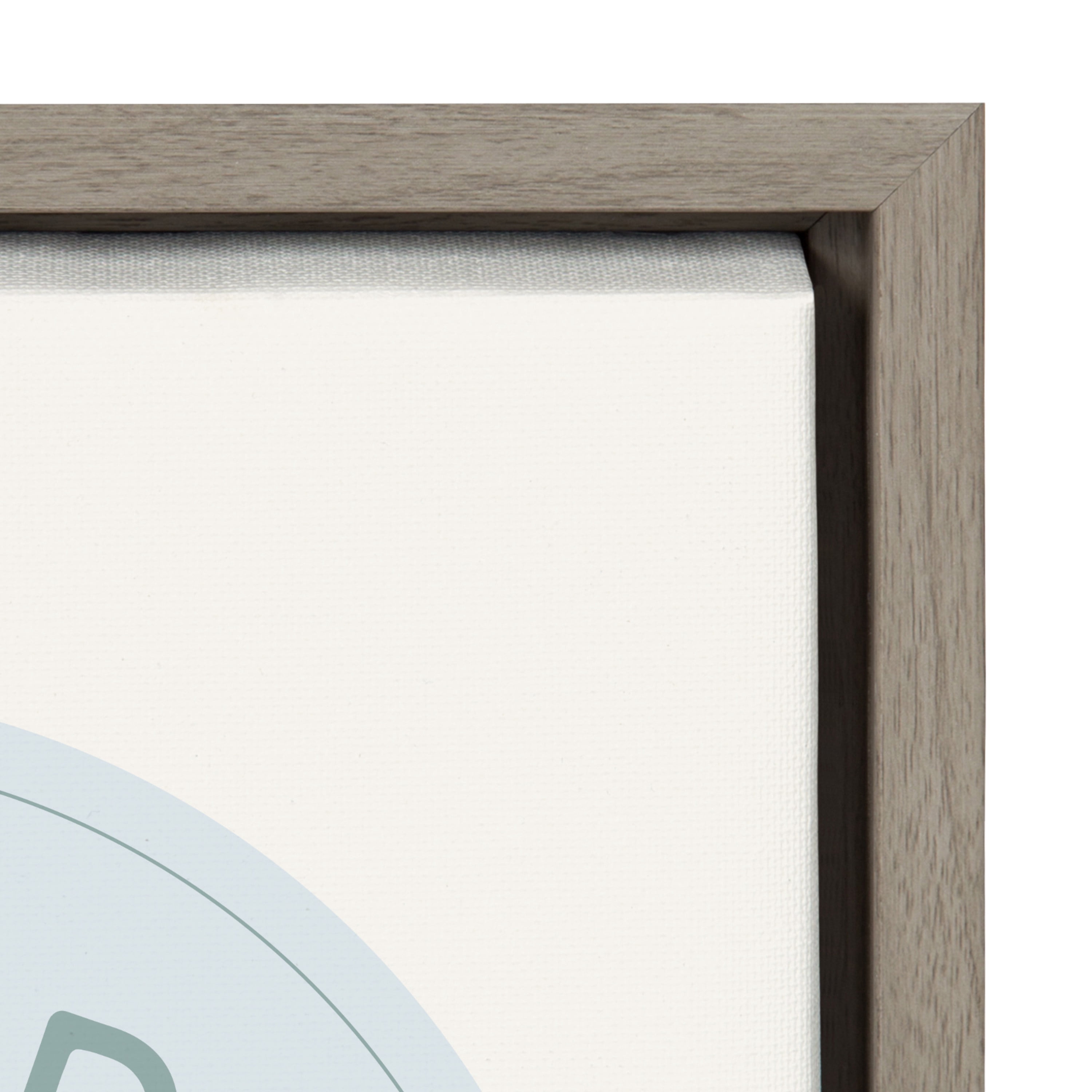 Kate and Laurel Sylvie Good Vibes Only Pale Blue Button Framed Canvas Wall Art by The Creative Bunch Studio, 18x24 Gray, Positivity Art for Wall