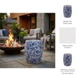 thumbnail image 6 of Decorative Chinoiserie Stool for Outdoor Side Table - Ceramic Hydrangea Floral Pattern for Indoor Garden and Patio Area - Home Decor Accent Stool for Plant Stand Display - 18", Blue & White, 6 of 16