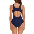 thumbnail image 5 of VBVC New 2024 Womens One Piece Swimsuits Color Block Bikini Athletic Training Swimwear Bathing Suits, 5 of 6