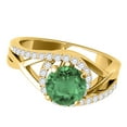 thumbnail image 2 of Mauli Jewels Engagement Rings for Women 1.15 Carat Created Emerald And Diamond Engagement Ring Crafted 4 prong 14k Solid Yellow Gold, 2 of 6