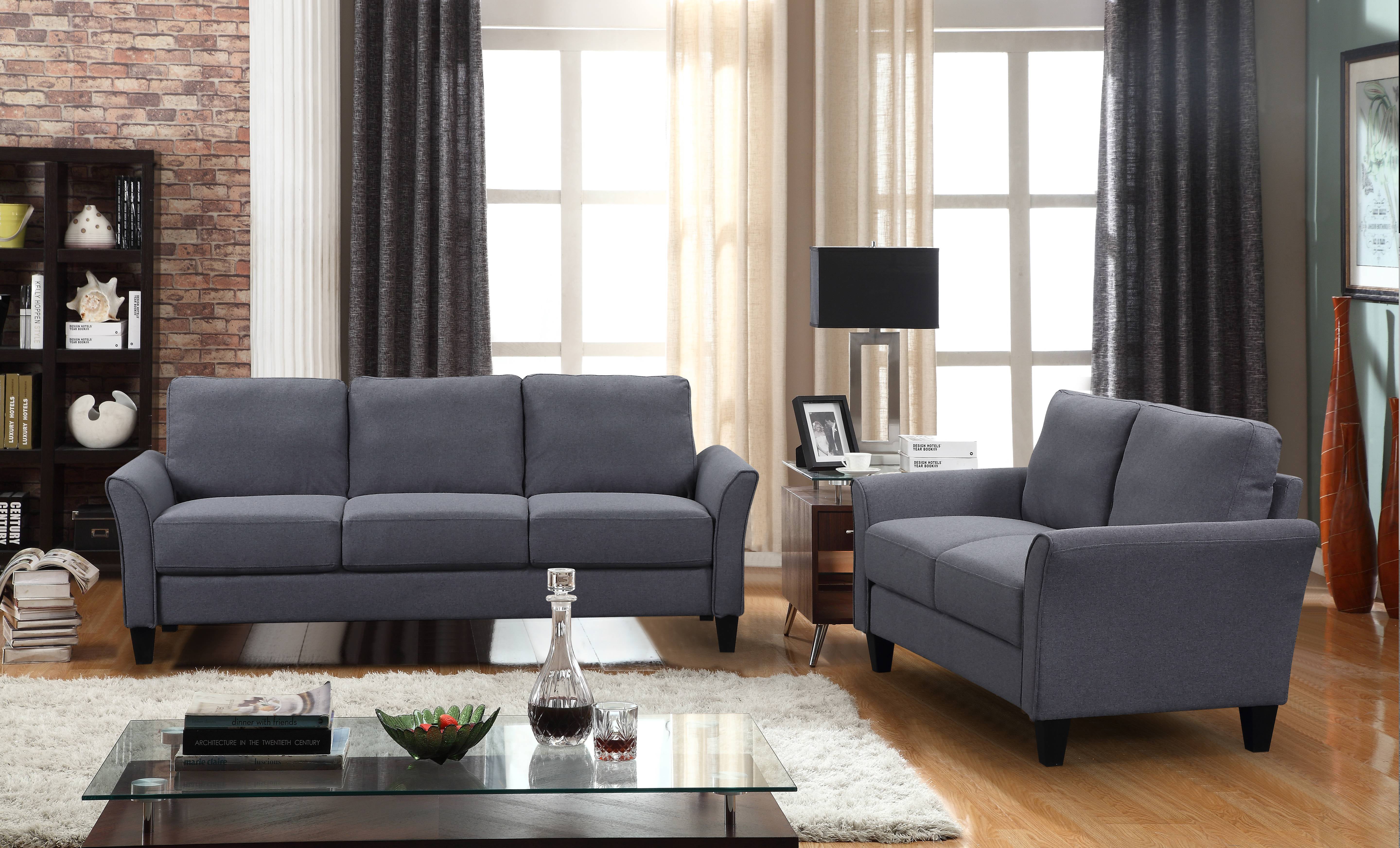 Clearance! Sectional Couch and Sofa Set for Living Room, 3 Piece Grey