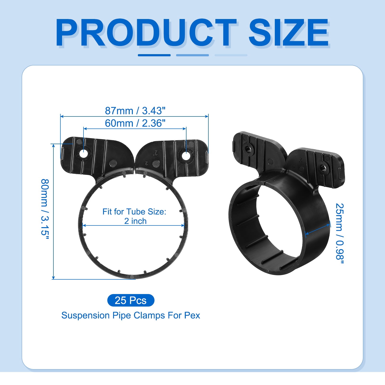 Uxcell Suspension Pipe Clamps Butterfly Style Tubing Supports for Pex Pipe 2 Inch