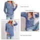 thumbnail image 4 of Blusa azul de cuello redondo y manga larga para mujer con botones - Casual y elegante XXL, 4 of 5