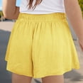 thumbnail image 5 of Girls Boys Shorts Elastic Waist Toddler Boys Shorts Kids Summer Breathable for Casual Athletic Pants Yellow 11-12 Years, 5 of 7