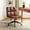 BROWN, variant on Vegan Leather Office Chair Adjustable Oversize Swivel Home Task Chair Metal Leg Bedroom Brown