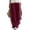 Wine, variant on Women's Wrinkle Resistant Side Rivet Stripe Wide Leg Trousers，Relax Full Length Loose Slacks for Outdoor Walking Leisure Activities
