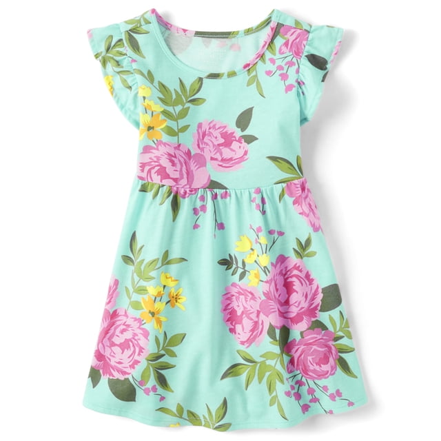 Vestido de moda The Children's Place para niñas pequeñas 3T Mellow Aqua