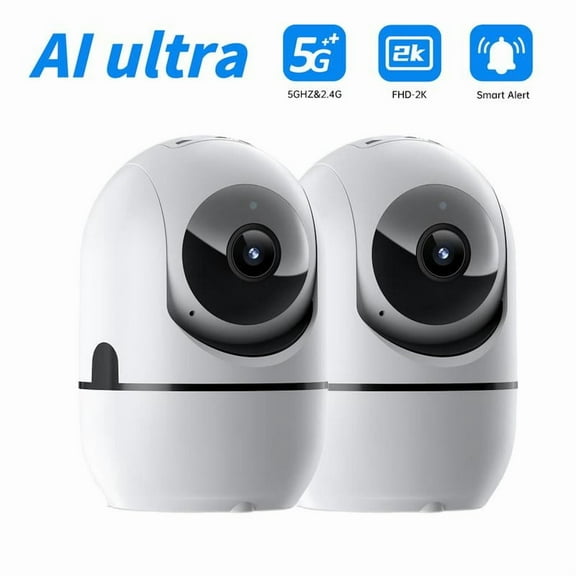 2MP/3MP Smart AI Camera,WiFi Pan-Tilt Security Camera with Human Detection, Wired,2-Way Audio, IR Night Vision, IP64, Cloud/TF Storage, White