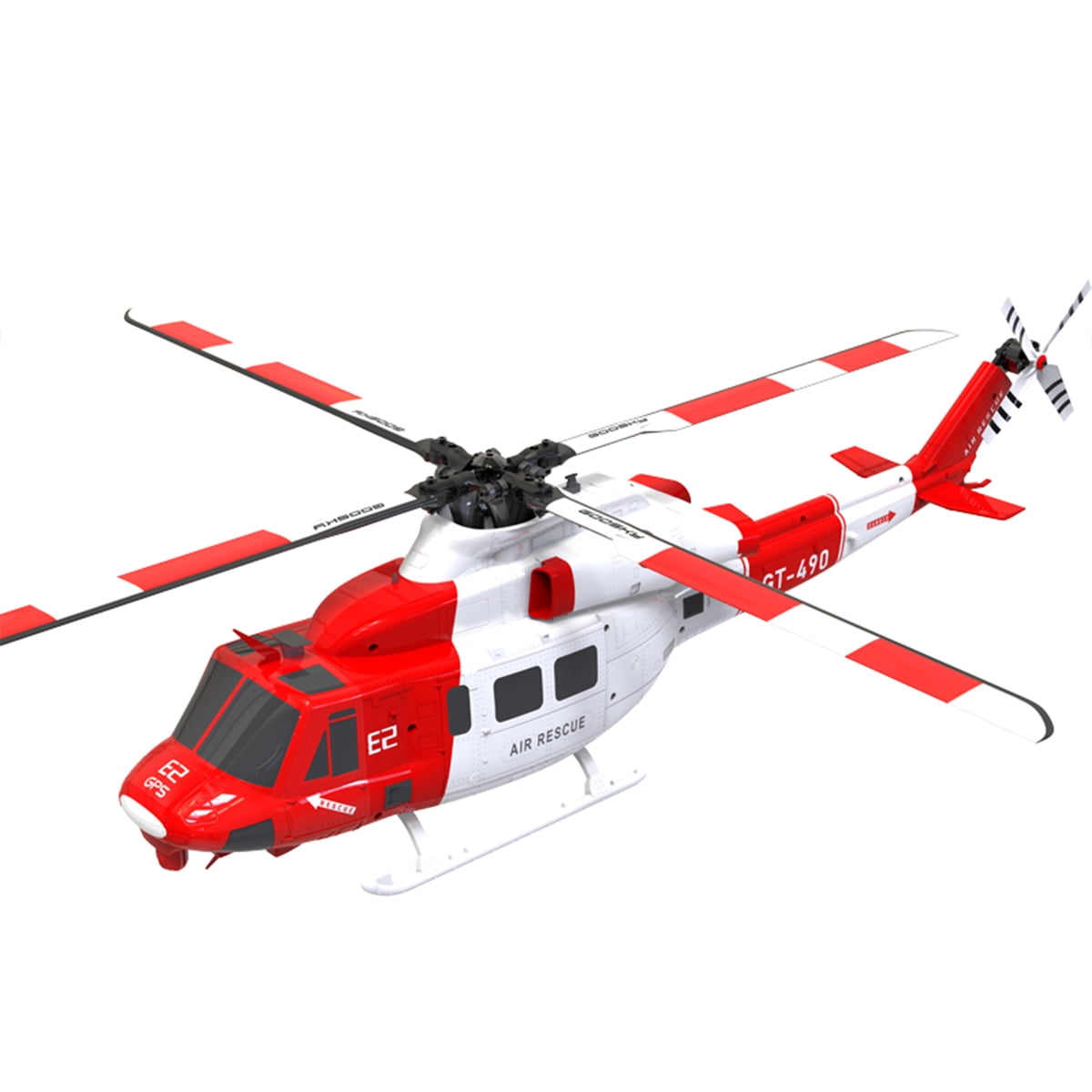 Remote Control Helicopter with GPS, E2 UH-1Y 2.4G 6CH Dual Brushless Direct Drive RC Simulation Helicopter Model with Lidar Positioning, Military RC Aircraft Outdoor