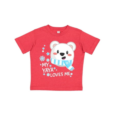 

Inktastic My Yaya Loves me- polar bear Gift Toddler Boy or Toddler Girl T-Shirt