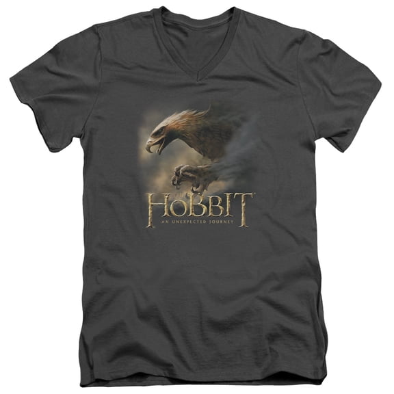 The Hobbit Great Eagle S/S Adult V-Neck T-Shirt Charcoal