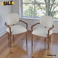 thumbnail image 2 of IVV Dining Chairs Set of 2, Modern Dining Room Accent Side Chairs with Rubber Wood Frame, Upholstered Kitchen Chairs with Padded Seat and Backrest, 300LBS Weight Capacity, Beige+Brown, 2 of 11