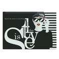 thumbnail image 1 of Saying Cutting Board, Mysterious Lady and Style is the Answer to Everything Text, Decorative Tempered Glass Cutting and Serving Board, Large Size, Scarlet Black and White, by Ambesonne, 1 of 1