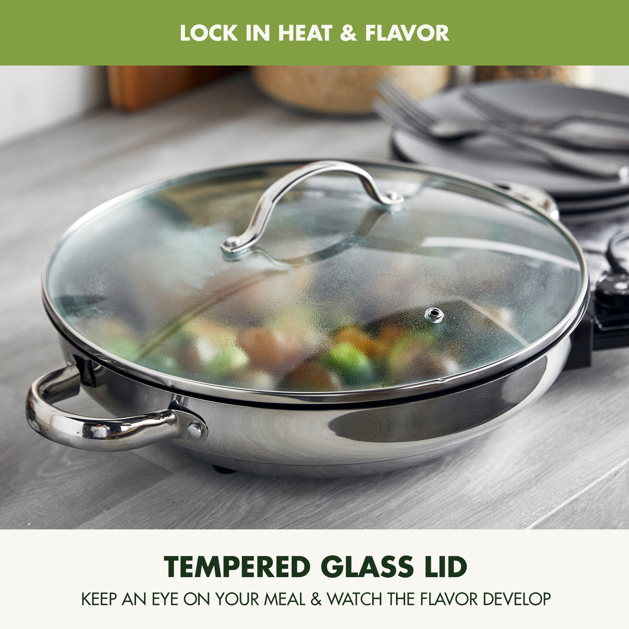 GreenPan Stainless Steel 12” Ceramic Nonstick Electric Skillet