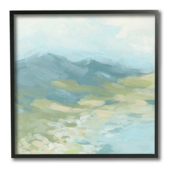 Stupell Industries Misty Mountain Valley Landscape Painting Black Framed Art Print Wall Art, 12 x 12