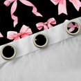 thumbnail image 4 of Erosebridal Watercolor Gingham Bow Blackout Curtains Set of 2 (52x84 Each) for Girls, Black Pink Bow Window Curtains for Women, 4 of 6